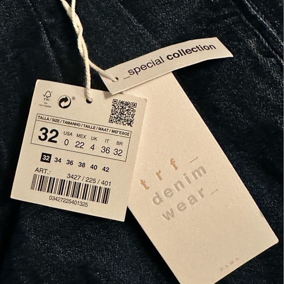 NWT Zara TRF wide leg jeans size 0 - Picture 6 of 9